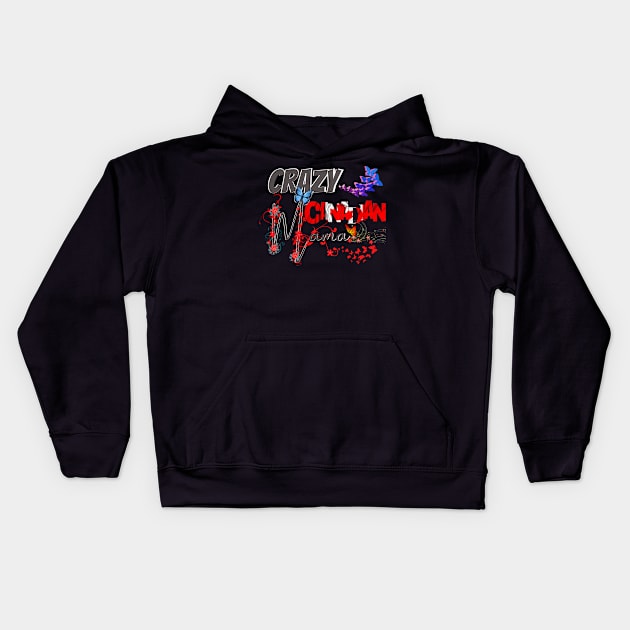 Crazy Canadian Mom, in black, gift for mom, Mothers day gift, Kids Hoodie by BeatyinChaos